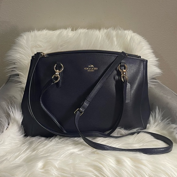 Coach Handbags - Large Coach Christie Carryall Bag Leather Navy